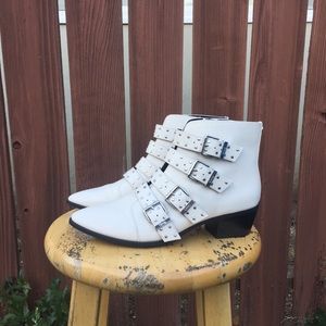 Sam Edelman circus white ankle studded boots